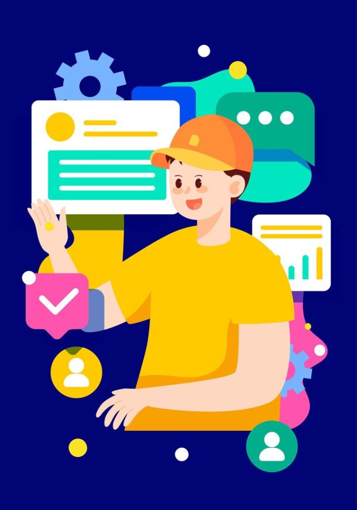 business-people-are-preparing-resumes-with-various-data-background-vector-illustration_432516-1728